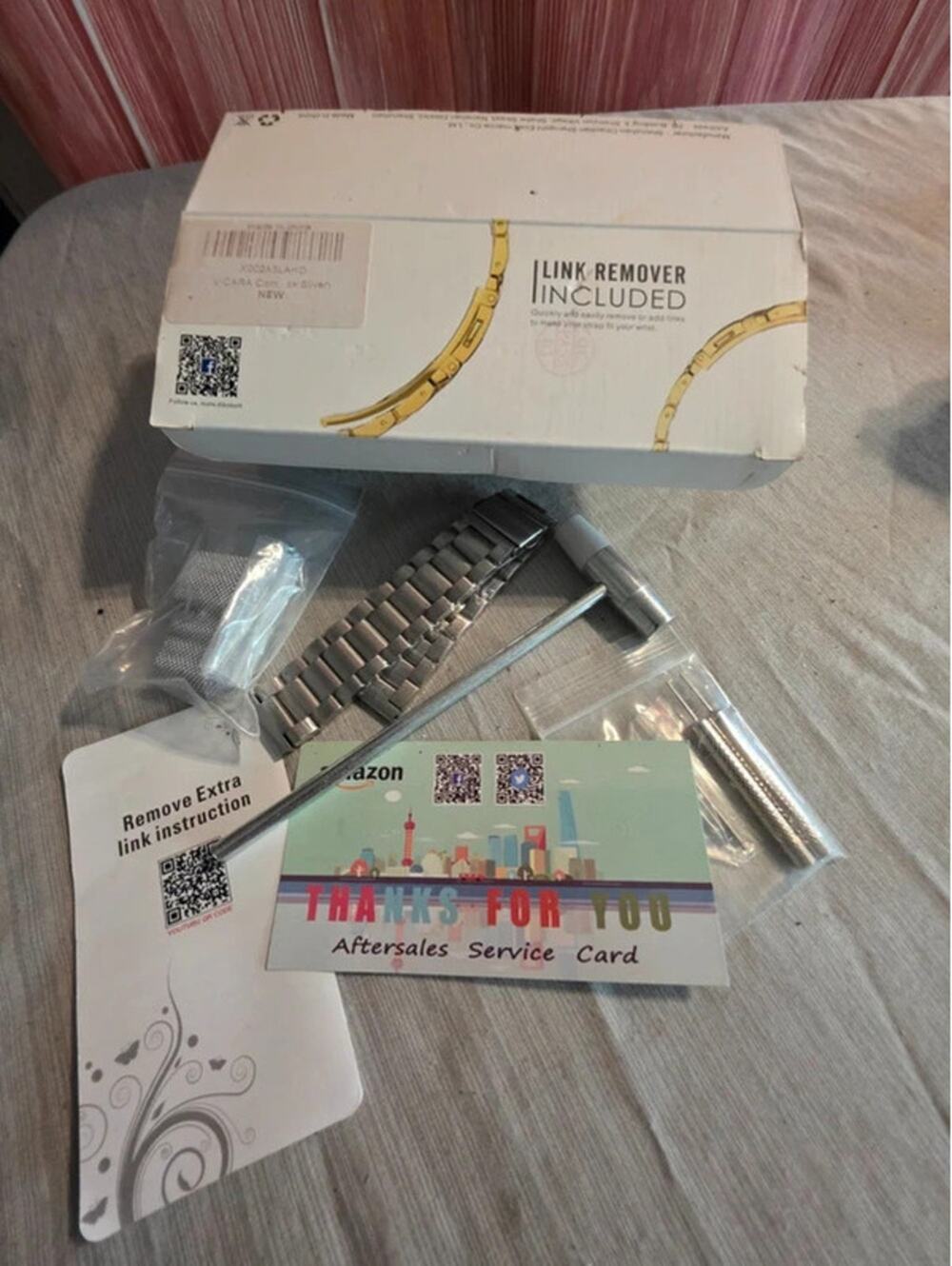 Vicara Stainless Steel Watch Band Kit w/ Link Removal Tools Silver Watch Jewelry